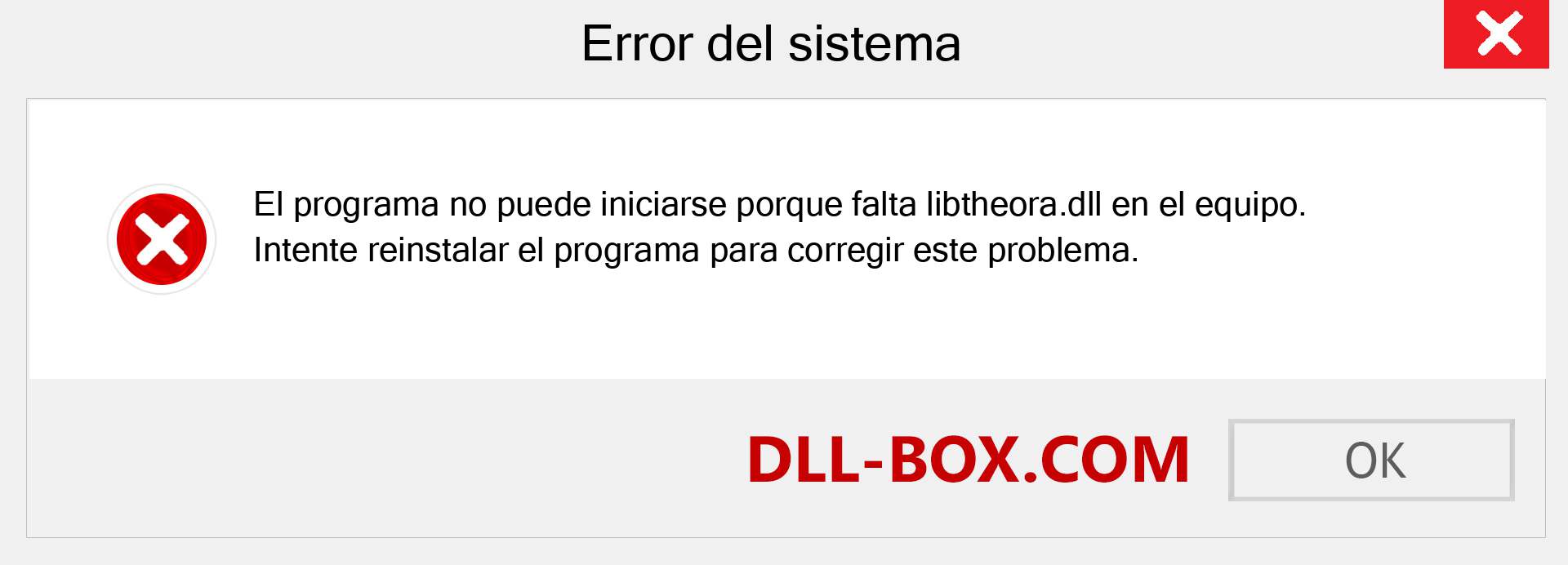 ¿Falta el archivo libtheora.dll ?. Descargar para Windows 7, 8, 10 - Corregir libtheora dll Missing Error en Windows, fotos, imágenes